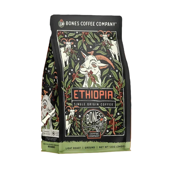 Bones Coffee Ethiopia Single-Origin Coffee 12oz