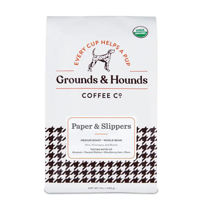 Grounds & Hounds Coffee Paper & Slippers 12oz