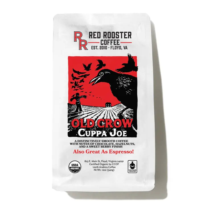 Red Rooster Coffee Organic Old Crow Cuppa Joe Espresso 12oz