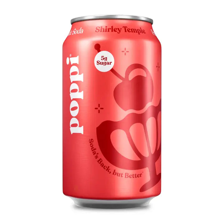 Poppi Shirley Temple Prebiotic Soda 12 oz 12 Pack
