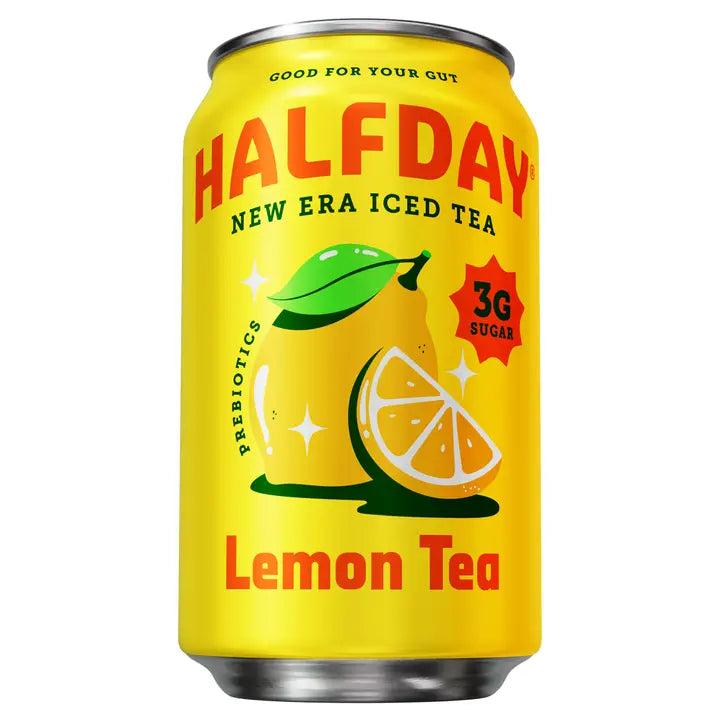 Halfday Lemon Prebiotic Iced Tea  12 oz 12 pack
