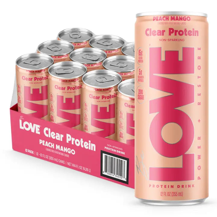 LOVE Peach Mango Clear Protein Drink 15g Protein 12 Pack