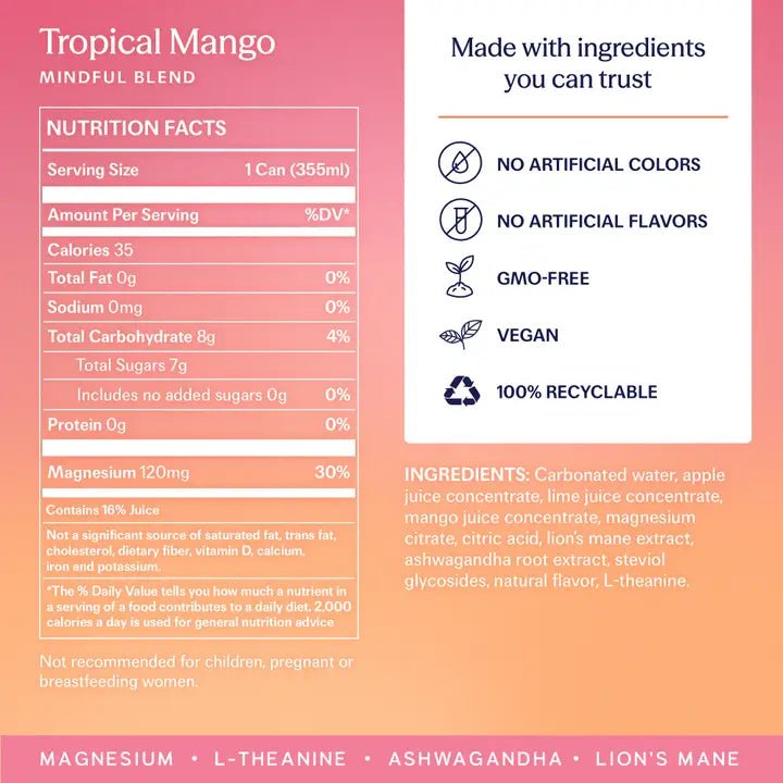 TRIP Tropical Mango Botanical Drink 8.5 oz 12 Pack
