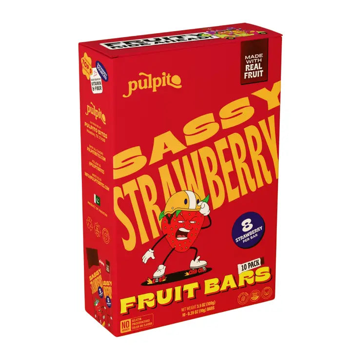 Pulpito Sassy Strawberry Fruit Bars 10-Pack