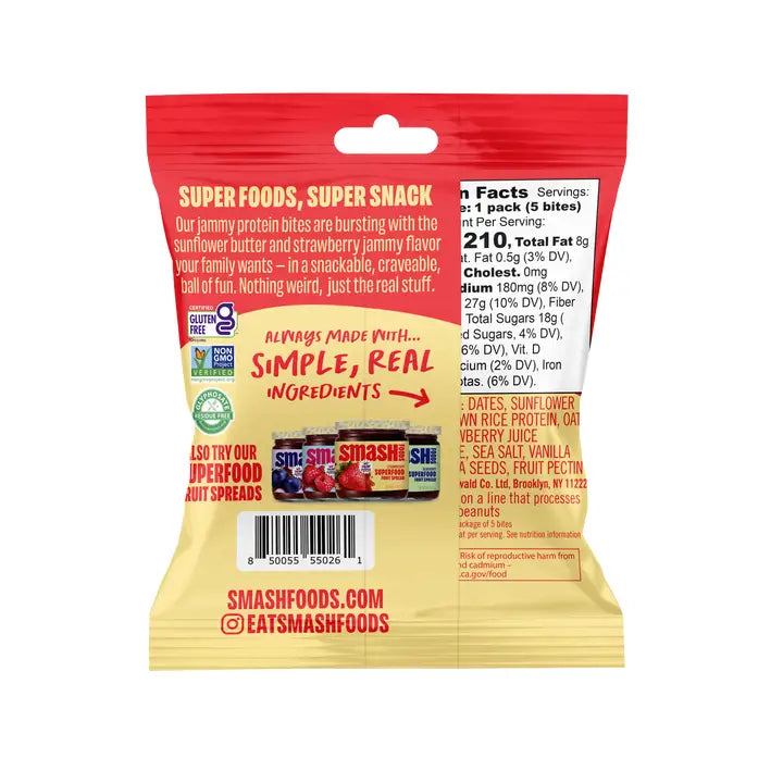 Smash Jammy Protein Bites – Sunflower Butter & Strawberry, Single Pack