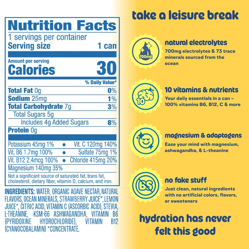 Leisure Lemonade Electrolyte Refresher 16 oz, 12-Pack