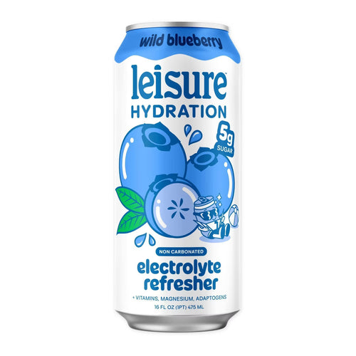 Leisure Wild Blueberry Electrolyte Refresher – 16 oz, single