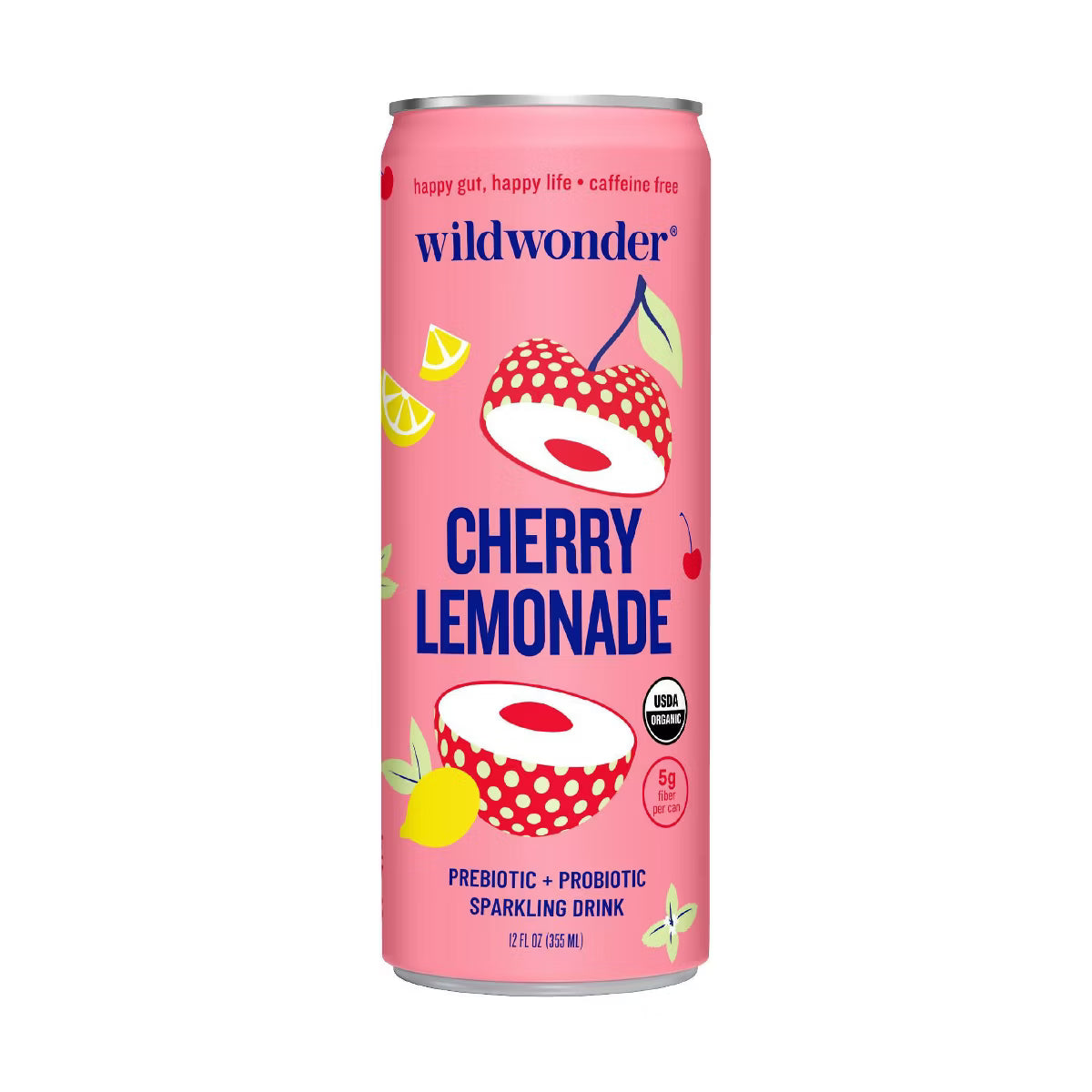 Wildwonder Cherry Lemonade Prebiotic + Probiotic Sparkling Drink 12 oz 1 Each