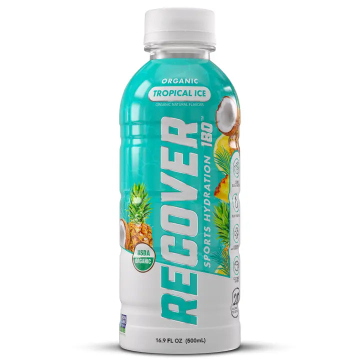 RECOVER 180 Tropical Ice Organic Sports Hydration Drink – 16.9 oz, Single