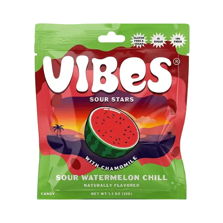 Vibes Candy Sour Watermelon Chill Gummies with Chamomile 1 Pack