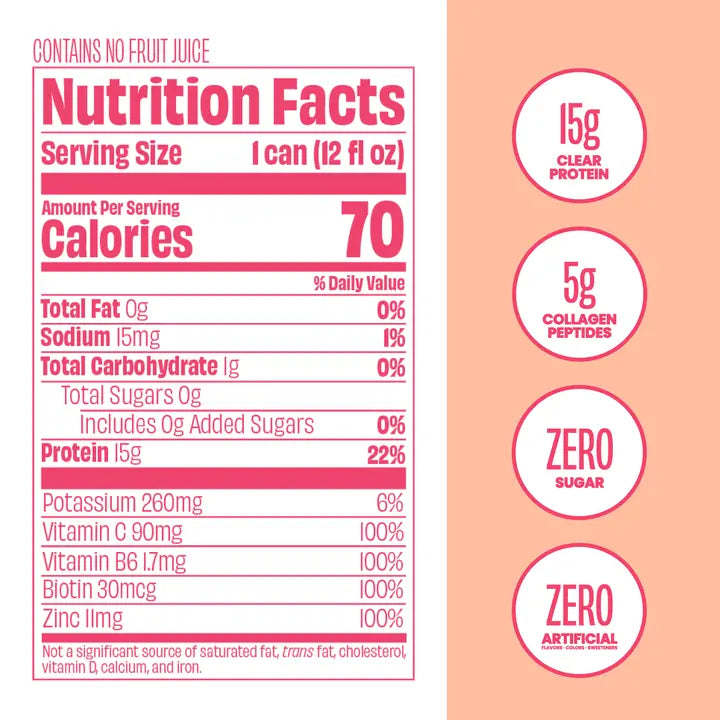 LOVE Peach Mango Clear Protein Drink 15g Protein 12 Pack