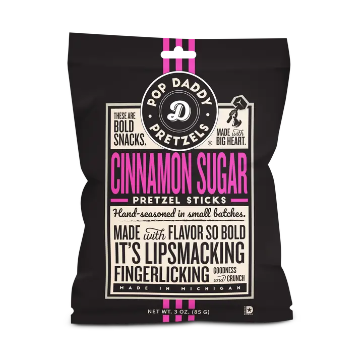 Pop Daddy Cinnamon Sugar Seasoned Pretzels Single Pack
