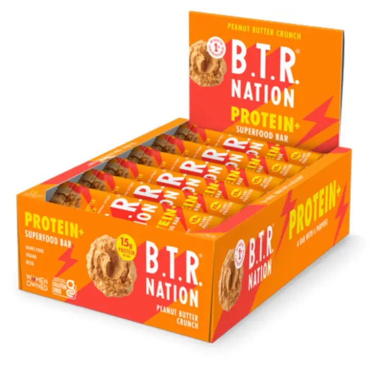 B.T.R. Nation Peanut Butter Crunch Protein Bar 15g Plant Protein 12ct