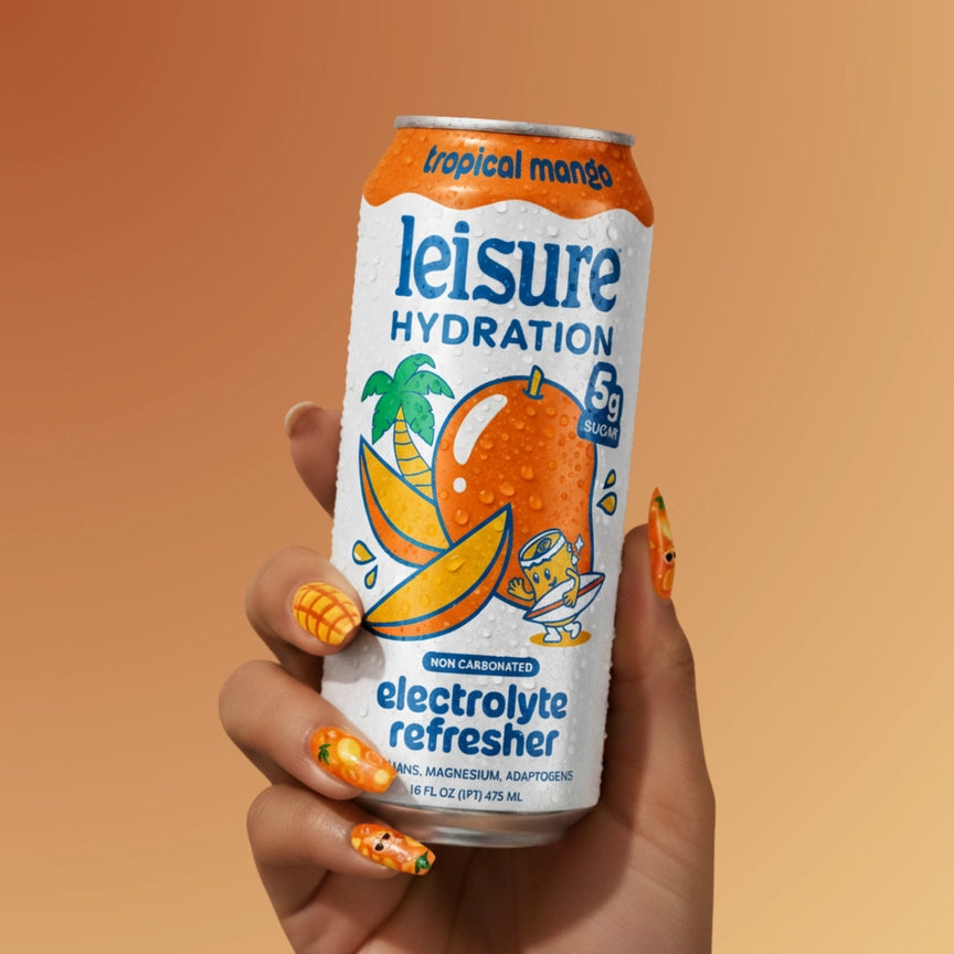 Leisure Tropical Mango Electrolyte Refresher – 16 oz, 12-Pack