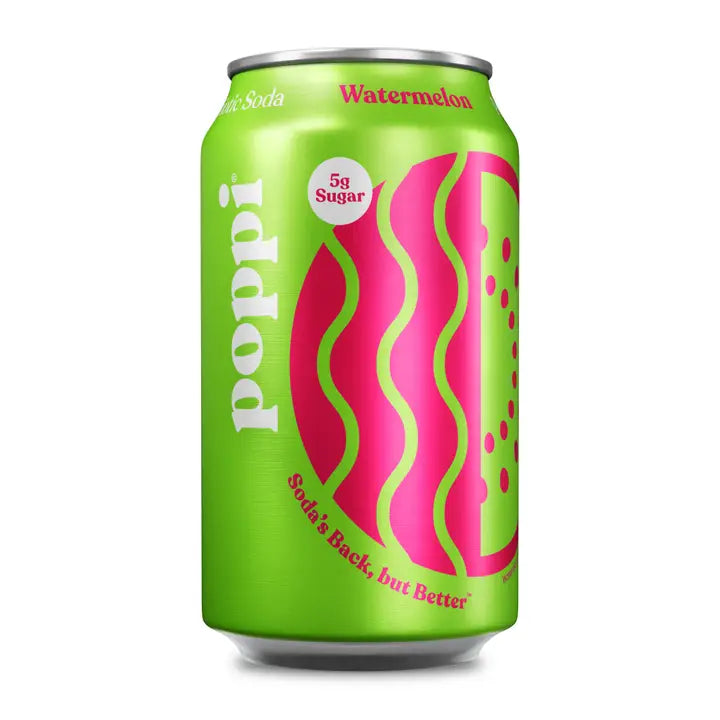 Poppi Watermelon Prebiotic Soda 12 oz 12 Pack