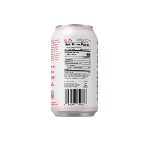 Bawi La Guayaba Sparkling Agua Fresca – Pink Guava, 12-Pack